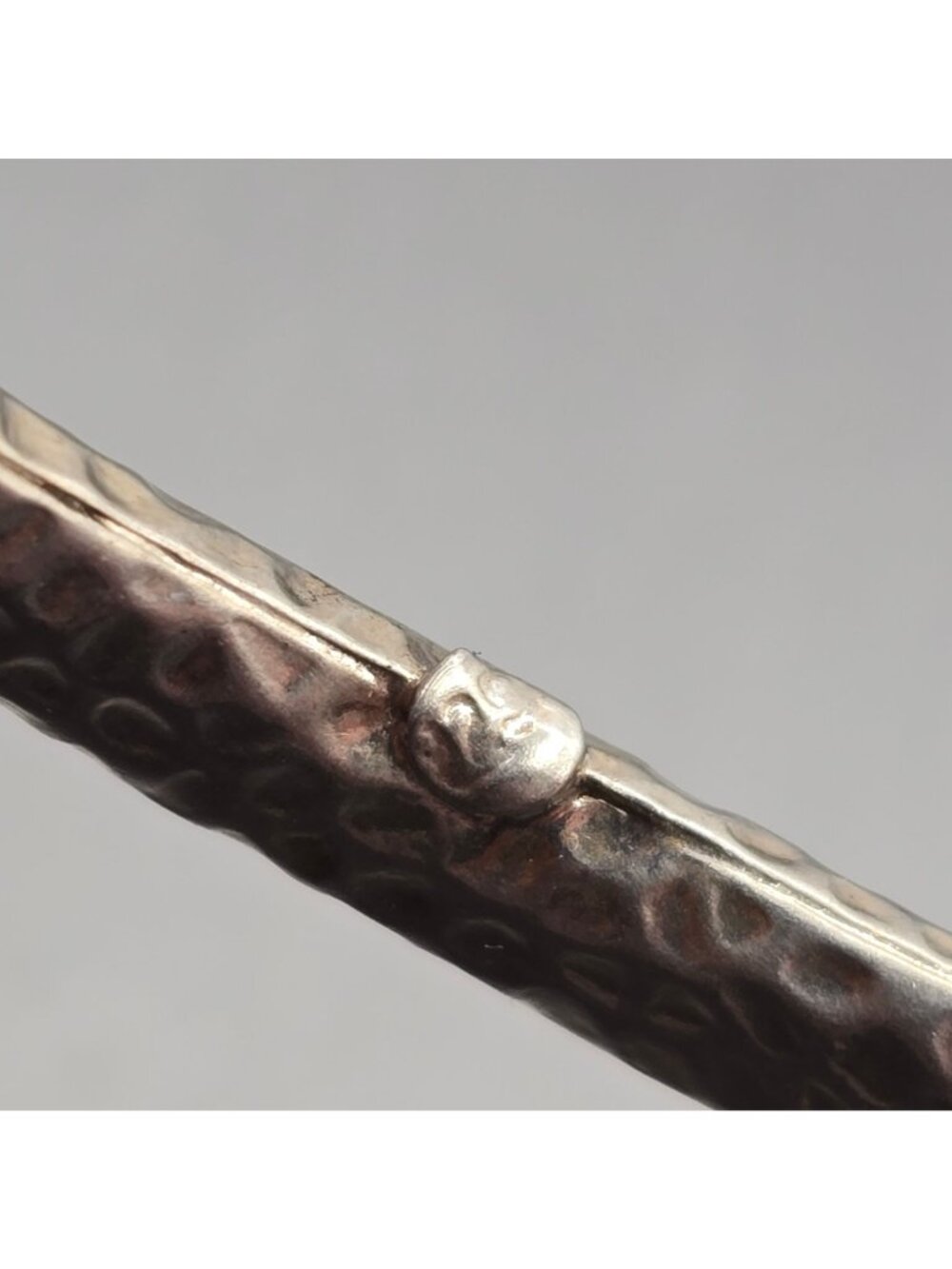 VTG Hammered Sterling Silver Bangle Bracelet Wavy Puffy Organic Statement 7.5" - Picture 4 of 10